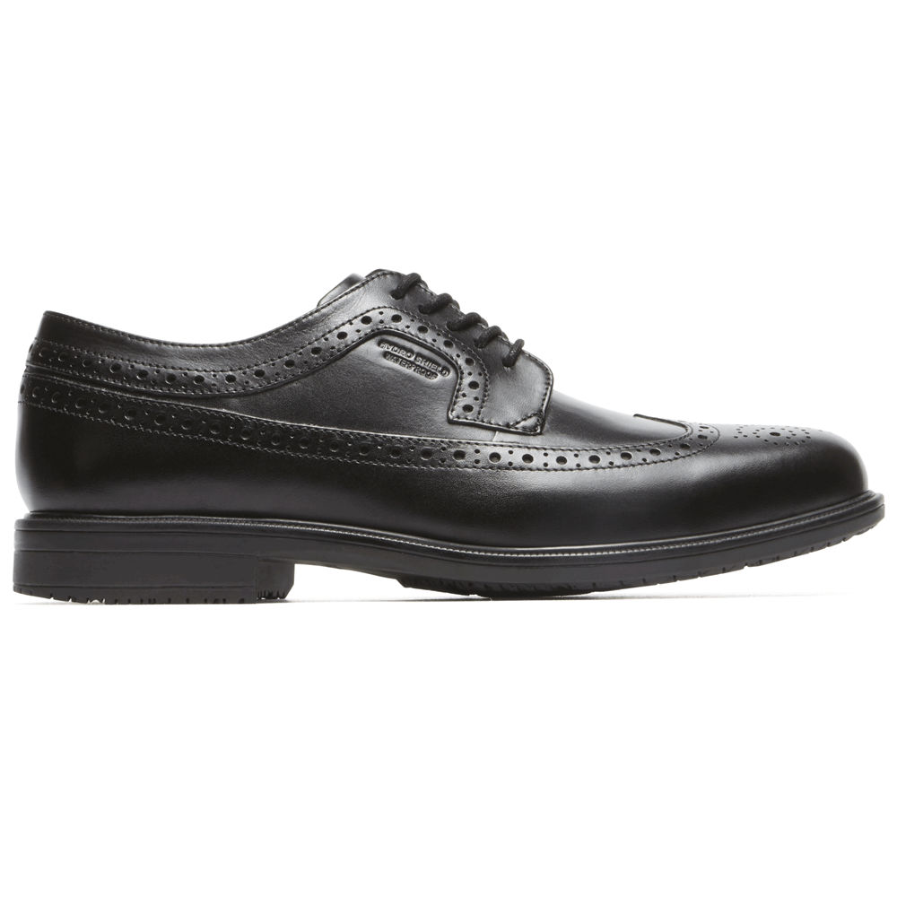 Sapatos Sociais Rockport Homem Pretas - Essential Details Ii Wingtip - 08675UHYM